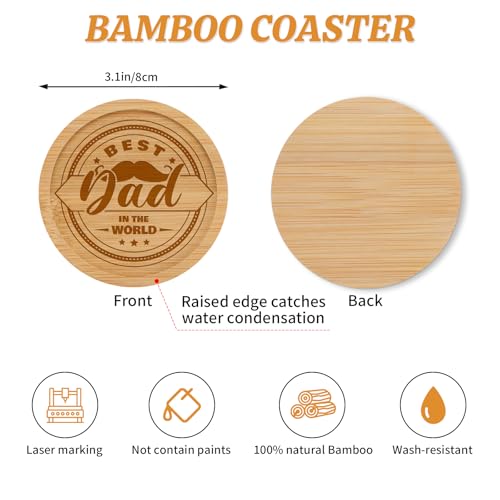 Blumuze Fathers Day Dad Gifts,510ml Beer Glass with Coaster Birthday Gift for Dad, Christmas Presents for Daddy from Daughter, Beer Gift for Men