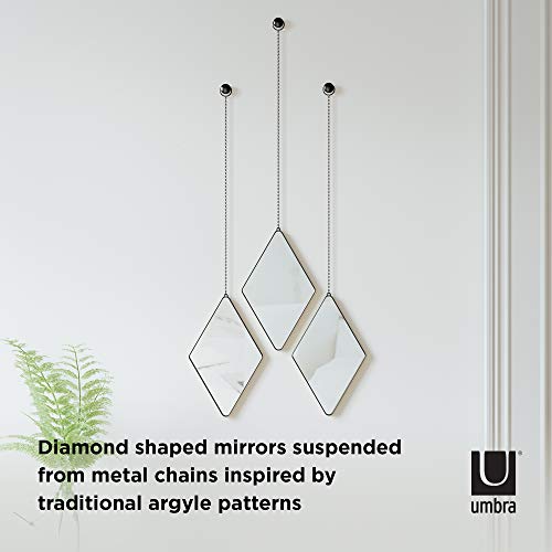 Umbra Dima Mirrors, Set of 3, Trio of Decorative Mirrors for Wall
