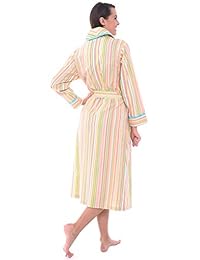 Bata de kimono de algodón ligero de Alexander Del Rossa para dama, bata de baño a rayas de verano