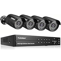 FLOUREON 8CH 5-IN-1 Security Camera System 1080N AHD Video DVR Recorder with 4X HD 3000TVL 2.0MP CMOS Lens 1080P Indoor Outdoor Weatherproof CCTV Cameras, Night Vision, Easy Remote Access,Motion Alert