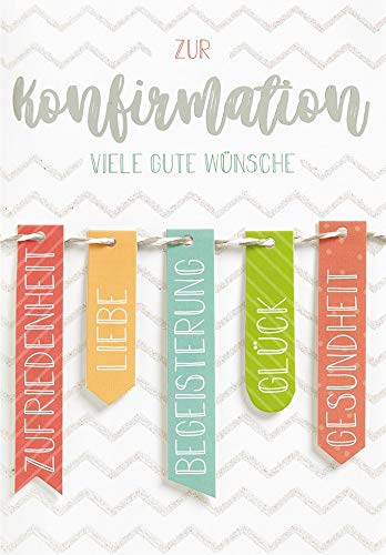 Card for Confirmation Lifestyle - Band with Small Paper Tags - 11.6 x 16.6 cm