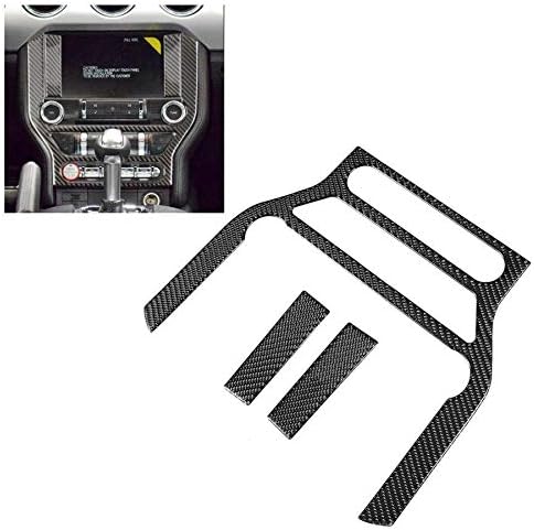 Qualilife Carbon Fiber Left Drive Center Console Decoration Panel Trim Car Interior Styling Accessories Fit for Ford Mustang 2015-2017