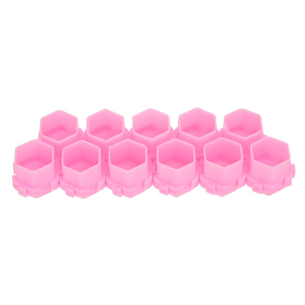 Hexagonal Ink Cups for Tattooing, Multiple Color comb for Tattoo Artists, Bag of 200(Pink)