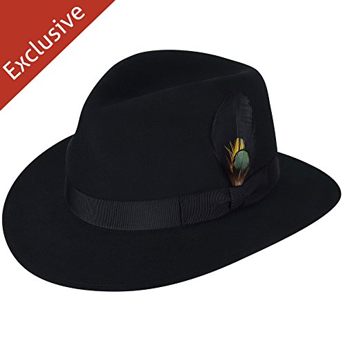 Bollman Hat Company Men Jeff K. Fedora - Exclusive Black S