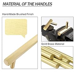 QOGRISUN 2-Pack Solid Brass Cabinet Pulls Hexagon