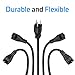 Homerygardens 4-Outlet Extension Cord Splitter, 6? Foot Long, with Covers, Indoor and Outdoor Use, UL 817 Certified