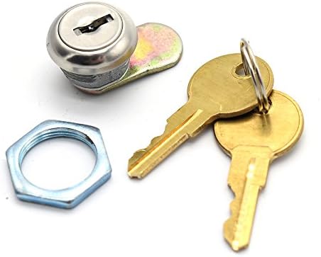 Desk Cam Lock 1bag Stainless Face 8.5mm Mini Size for Cabinet Drawer Box with 2 Brass Key Keyed Alike 1002XS-1
