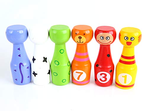 image for Neato Tek Cute Indoor Outdoor Kids Bowling Friends Play Set Animal Bow