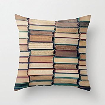 Ersonalized Pillow Top Mattress Cover Vintage stacks of yellow books 18x18(inches) UpArtStore
