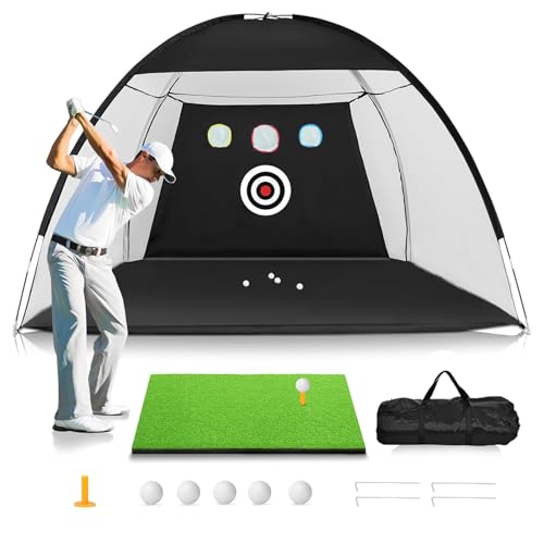 300 * 210 * 180Cm Golf Practice Net, Golf Training Net for Backyard Chipping Driving Garage, Outdoor/Indoor
