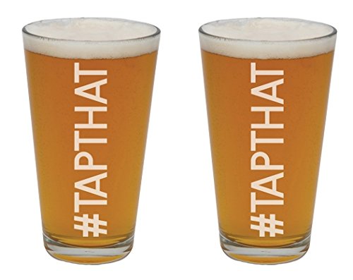 Barstool Philosopher Hashtag Pin Glasses, 20 oz, Set of 2 - Tap That