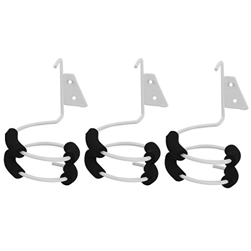 uxcell Sponge Protection Hair Dryer Holder Wall Mounted Metal Blower Hanger Storage Rack Organizer 3pcs Black White