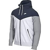 NIKE TEAM MEN'S WINDRUNNER JACKET Hooded Windbreaker (Navy/White, XX-Large)