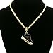 Men 14k Gold Plated Hip Hop Retro 11 Space Jams Kicks Pendant 4mm 24