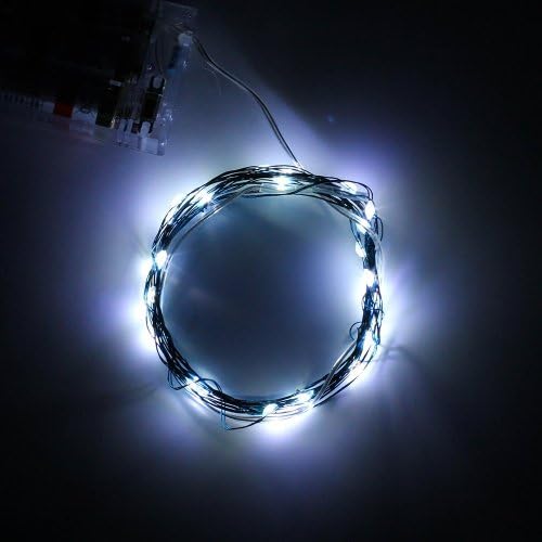 Tozz Pro 7ft 20 Leds White Starry Lights Chrismas/festival Battery Operated LED Fairy String Lights Ultra Thin String Wire (White)