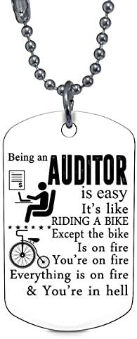 OMANECK Awesome Auditor Necklaces, Being an Auditor Dog Tag