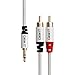 3.5mm to RCA Cable, GearIT Pro Series 50 Feet Premium Gold Plated 3.5mm to RCA Audio Stereo Cable for Headphones, Home System, Car Stereo, iPods, iPhones, MP3 Players and More - White