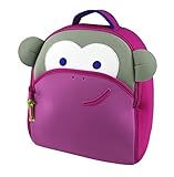 Dabbawalla Bags Blushing Pink Monkey Kid's Toddler & Preschool Backpack Pink/Grey