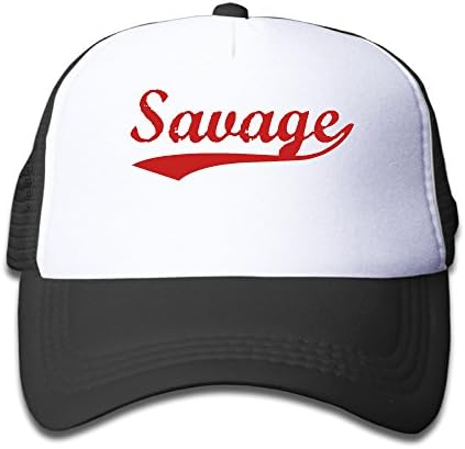 Vintage Savage Logo Child Cool Snapback Mesh Hat Black