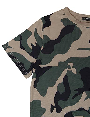 image for BMJL Women's Casual Cute Shirts Leopard Print Tops Basic Short Sleeve 