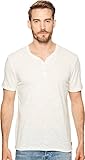 Lucky Brand Men's Raw Edge Y Neck Henley Shirt, Marshmallow, L