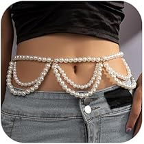 Amazon.com: Denifery Multi Layered Long Big Pearl Waist
