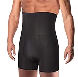 TAILONG Men Tummy Control Shorts High Waist Slimming Underwear Body Shaper Seamless Belly Girdle Boxer Briefs (Black, L)