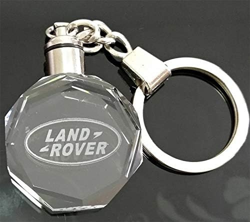 Furzon Car Logo Keychain Crystal Light Changing Car keyring Color LED Light Gift Box (Range Rover)