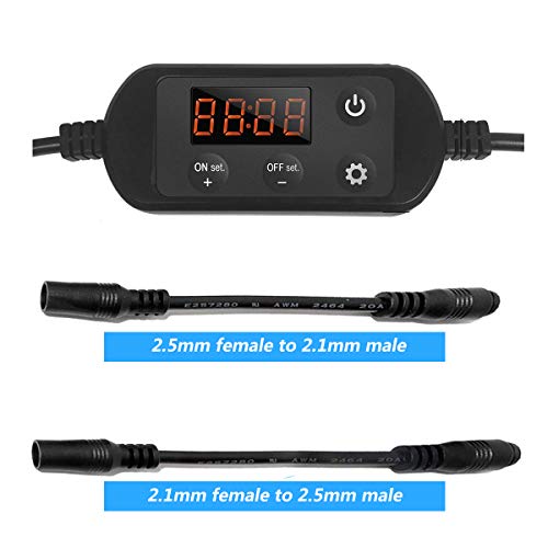 MingDak Digital Aquarium Ramp Timer - Programmable 24-Hour Dimmer and LED Light Timer for Aquarium,Dimmable Fish Tank Light,Plant Light,Marine Light,Coral Reef Light with 2.1mm/2.5mm DC Connections