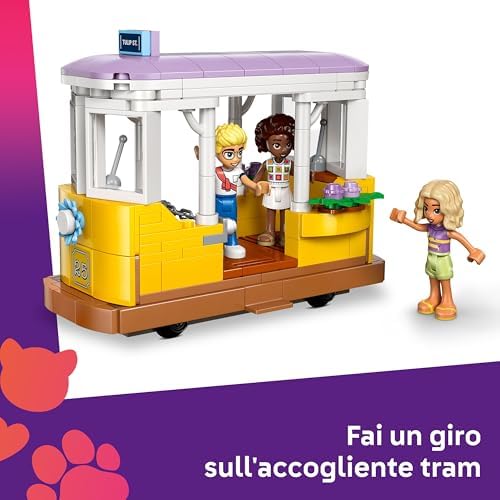 Friends Caffè delle Piante e Negozio di Fiori - Giocattolo con 4 Mini Bamboline, Gatto Domestico, Tram, Accessori da Cucina come Pasticcini, Tazze e Teiera - Regalo per Bambine da 9 Anni - 42671