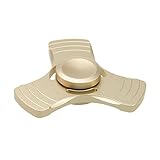 DSLRKIT Hand Spinner Tri Fidget ADHD Anti-anxiety Stress Relief Focus Toy EDC, Gold