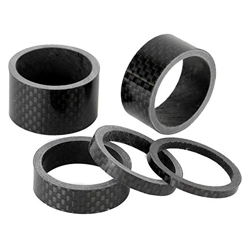 VGEBY Bike Headset Spacer, 3/5/10/15/20mm Full Set MTB Road Bike Stem Headset Spacer Carbon Fiber Bicycle Mountain Bike Headset Fork Washer Spacer Stem Kits