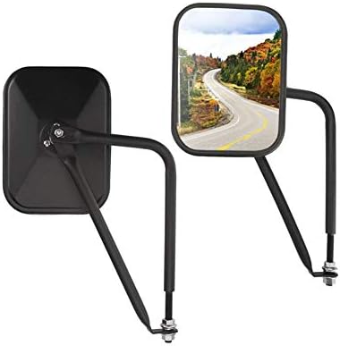Car Rearview Blind Spot Zone Mirror Wide Angle Dual Glass Reversing Side Wing Mirror Car Accessories Shake-proof Off-Road Rectangular Adventure Mirrors for Jeep JK