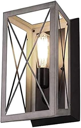 Vanity Light Shade Cover
 - 1 Light Wood Wall Lamp Vanity Light With Iron Shade Cover Industrial Wall Sconce Vintage Stylish Bathroom Lighting Log Cabin Home Retro Edison Sconce Lighting Fixtures Amazon Com