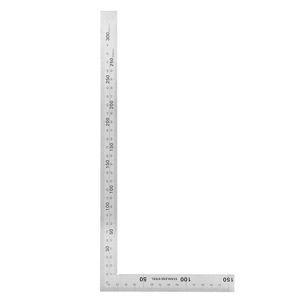 Photo 1 of 90 Degree Right Angle Finder Ruler Stainless Steel Easy to Read Measurement Layout Template Tool(300mm*150mm)