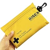 Small First Aid Kit, 100 Pieces Compact Waterproof Mini Emergency Survival Kit FDA OSHA Compliant for Home, Workplace, Vehicle, Travel, Camping, Backpacking Outdoor (Yellow)