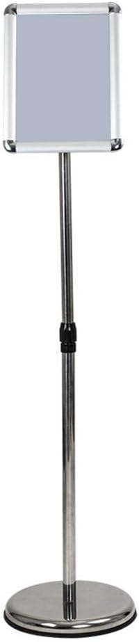 Futureshine Adjustable Heavy Duty Pedestal Poster Stand - Heavy Square Steel Base, Aluminum Snap Open Frame, Both Vertical and Horizontal View Sign Displayed