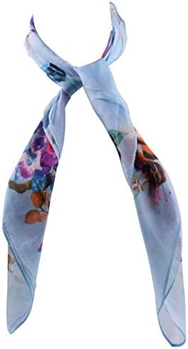 Silk Fashion Scarf Women's Satin Square Scarf Floral Print Neck Kerchief