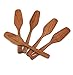 Saoneer Handmade Natural Wood Small Knife and Spatula Wooden Kitchen Tool Bread, Bakery, Cake, Jam, Butter Spreader Set of 10 (Natural Red Wood)