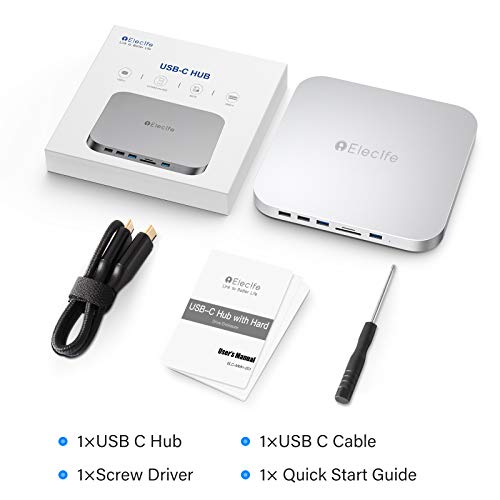 USBC Hub with Hard Drive Enclosure for Mac Mini M1, Type C Docking