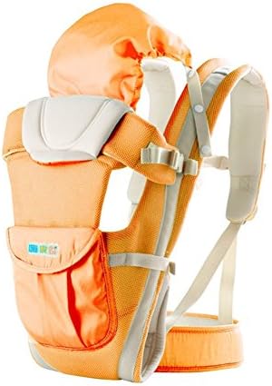 TANGHONG Happy Baby Carrier by Brighter Elements - BEST for Newborn, Infant, Toddler, &amp; Child - 4 in 1 - Backpack, Front Facing, Kangaroo, &amp; Sling Positions (orange)