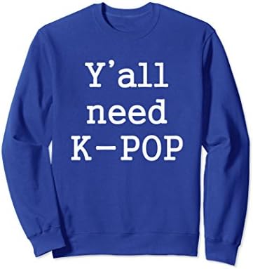 Unisex Sweatshirt for Teen Girls Kpop Lover Support Fan Merchandise Large Royal Blue