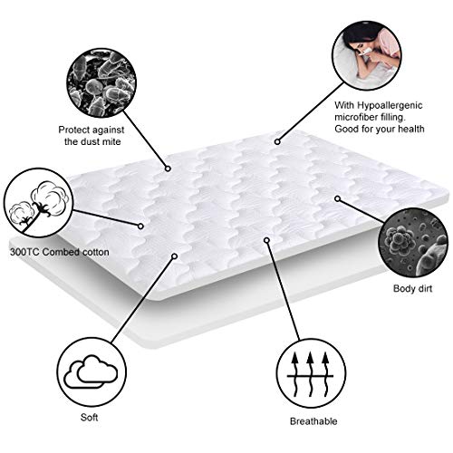 INGALIK King Mattress Pad (Deep Pocket to 8"-21")Fitted Mattress Topper Snow Down Alternative Cooling Mattress Cover Hypoallergnic Bed Topper
