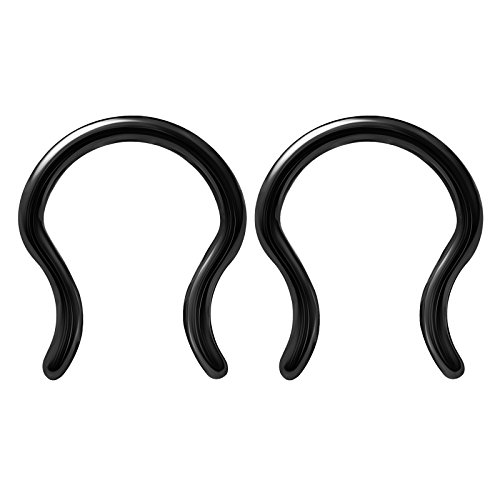 2PCS Surgical Steel Black body jewelry septum 16g 5/16 8mm Nose Lobe Lip Cartilage Earrings Septum Piercing Jewelry 2594