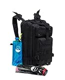 HAIXUN 30L Military Tactical Backpack for Outdoor Shooting Hunting Camping Hiking Travel, including 2 Collapsible Water Bottles