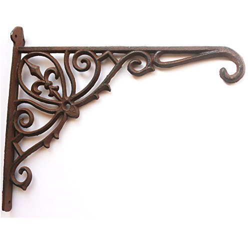 Cast Iron Plant Hook Hanger 12" Deep Outdoor Indoor Wall Hanging Planters Flower Flowering Plants Pot Basket Hook Bird Feeder Wind Chime Lanterms Hanger Hardware Bracket (12" Deep) - Thumbnail 7