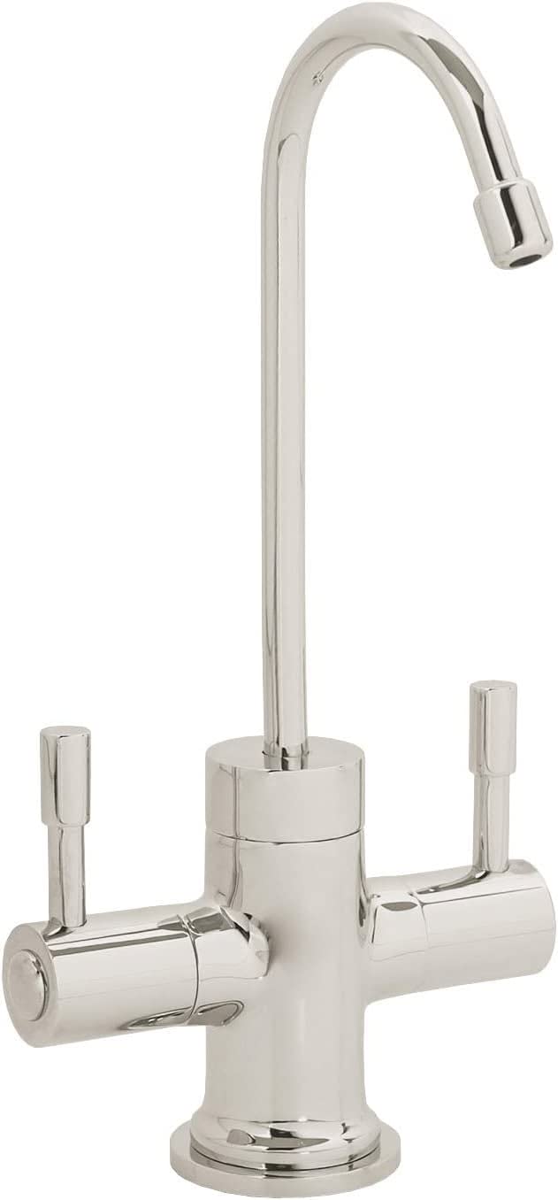 Westbrass DT1F2051-05 Contemporary 10 in. Hot and Cold Faucet with HotMaster DigiHot Digital Tank System Water Dispenser, Polished Nickel