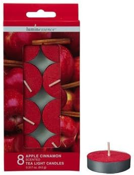 LUMINESSENCE Apple Cinnamon Scented Tealight Candles, 8-ct. Pack