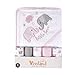 Viviland Baby Towels and Washcloths, Soft Absorbent Pink Baby Bath Towel Set, Elephant Hooded Towels with 5 Infant Face Washcloths (6 Pieces)