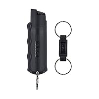 SABRE RED Pepper Spray Keychain with Quick Release for Easy Access - Max Police Strength OC Spray, Finger Grip for Accurate Aim, 10-Foot (3M) Range, 25 Bursts (5x Other Brands) - Practice Spray Option